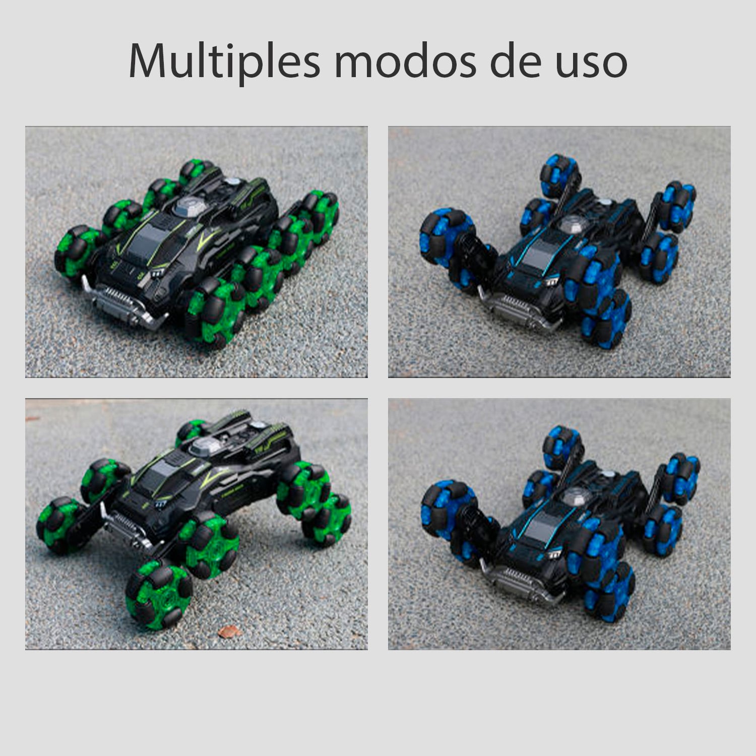 AUTO CONTROL REMOTO COMEG AZUL GESTUAL 8 RUEDAS TRANSFORMABLE - 2