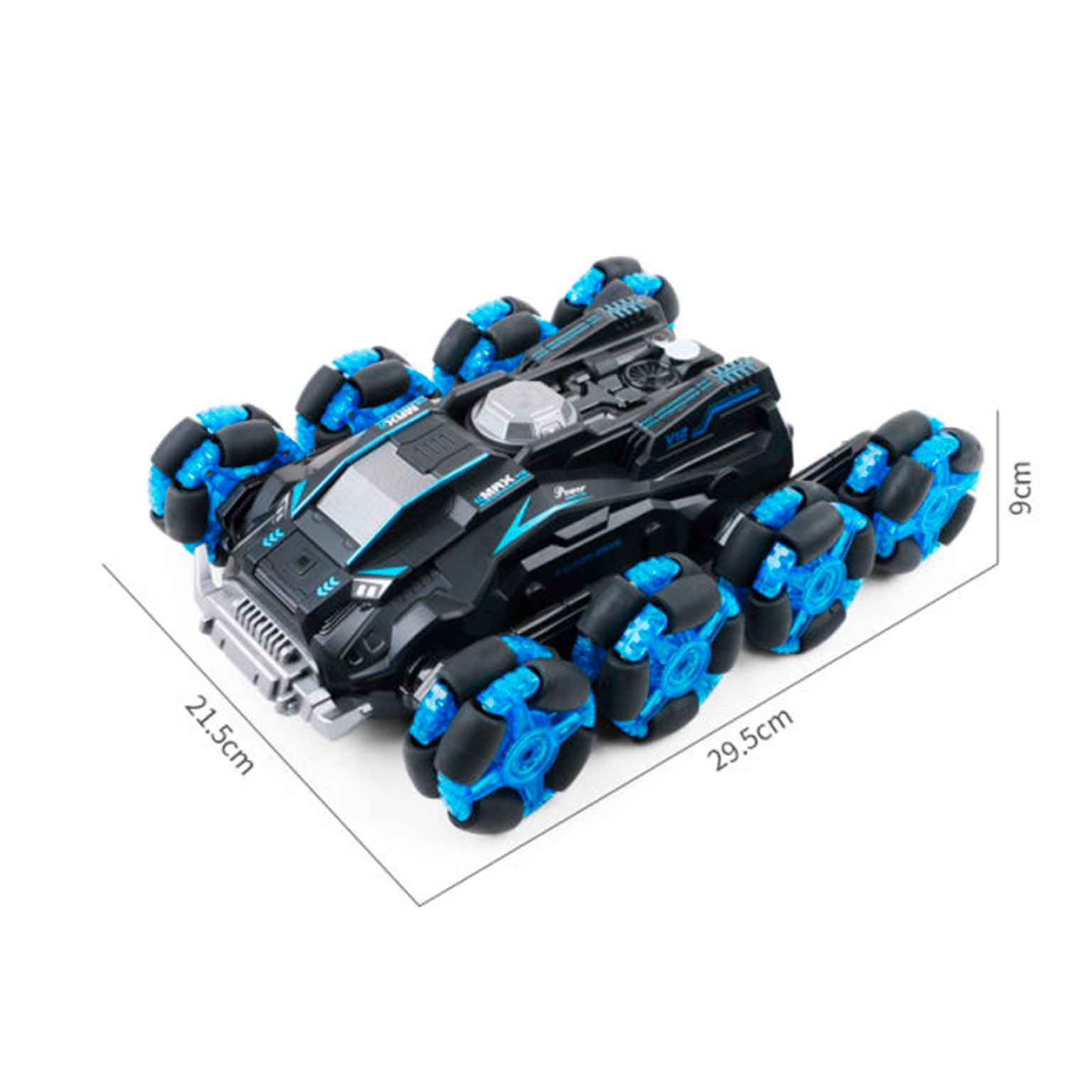 AUTO CONTROL REMOTO COMEG AZUL GESTUAL 8 RUEDAS TRANSFORMABLE - 4