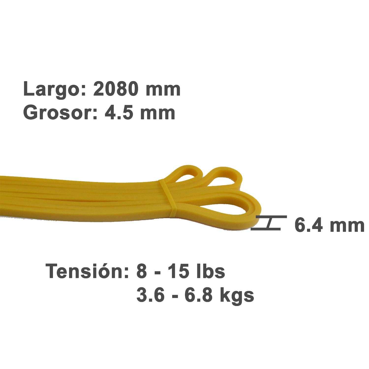 BANDA ELASTICA PULL UP 6,4MM AMARILLA - 2