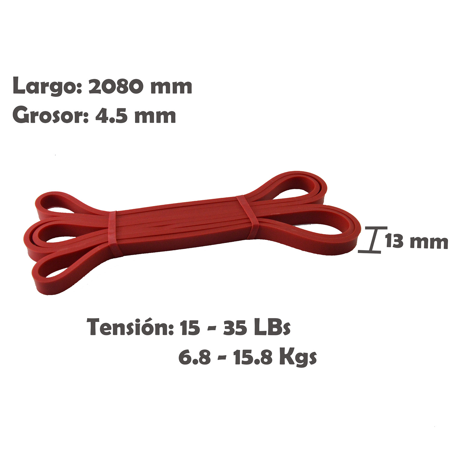 BANDA ELASTICA COMEG PULL UP 13MM ROJA - 2