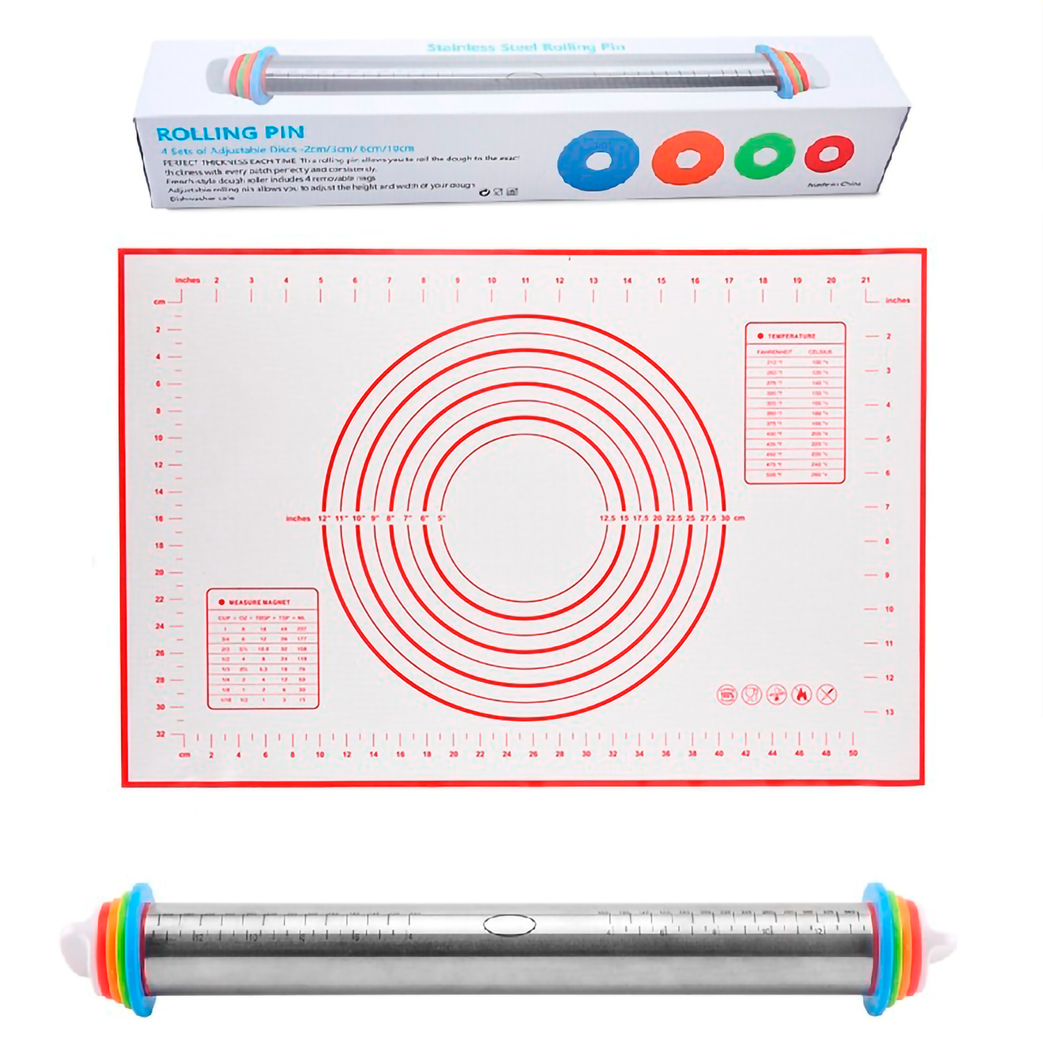 USLERO REGULABLE ACERO INOXIDABLE 35CM + LAMINA SILICONA - 1