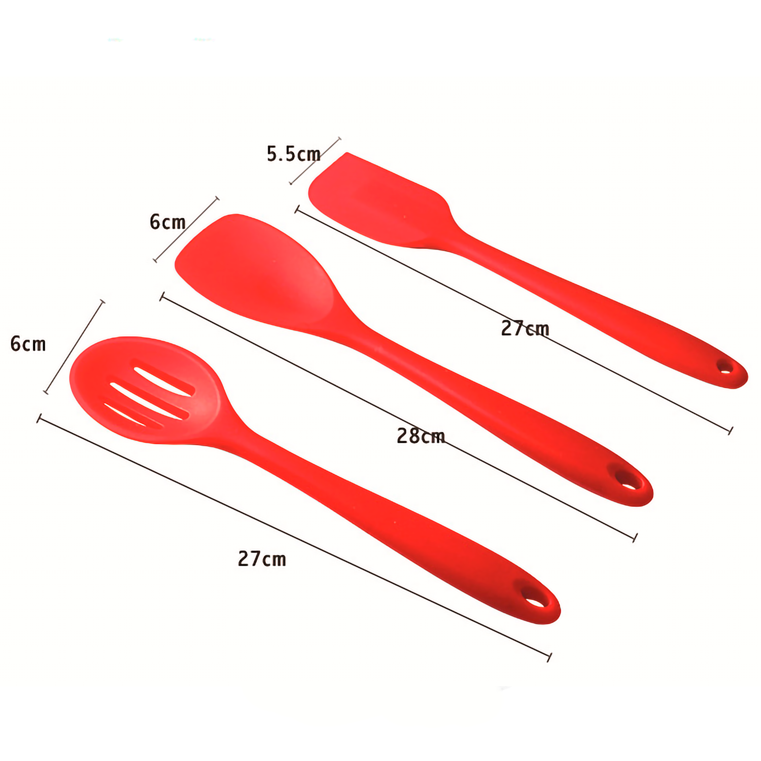 SET 10 UTENSILIOS DE SILICONA ANTIADHERENTES COCINA ROJO - 3