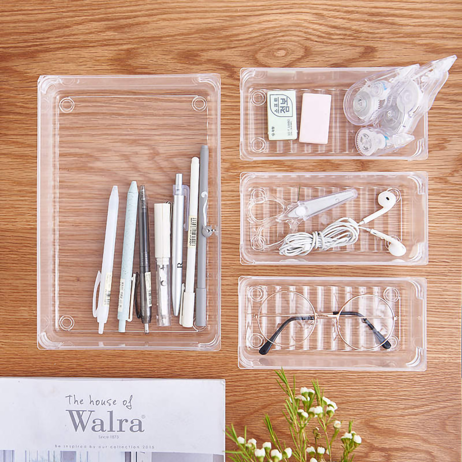 SET ORGANIZADORES CAJÓN ESCRITORIO APILABLES MAQUILLAJE - 7