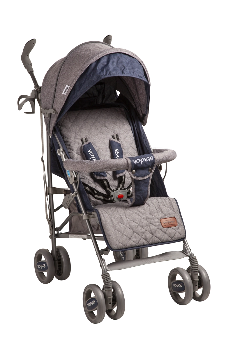 COCHE VOYAGE PARAGUA CON CUBRE PIE GREY BLUE - 1