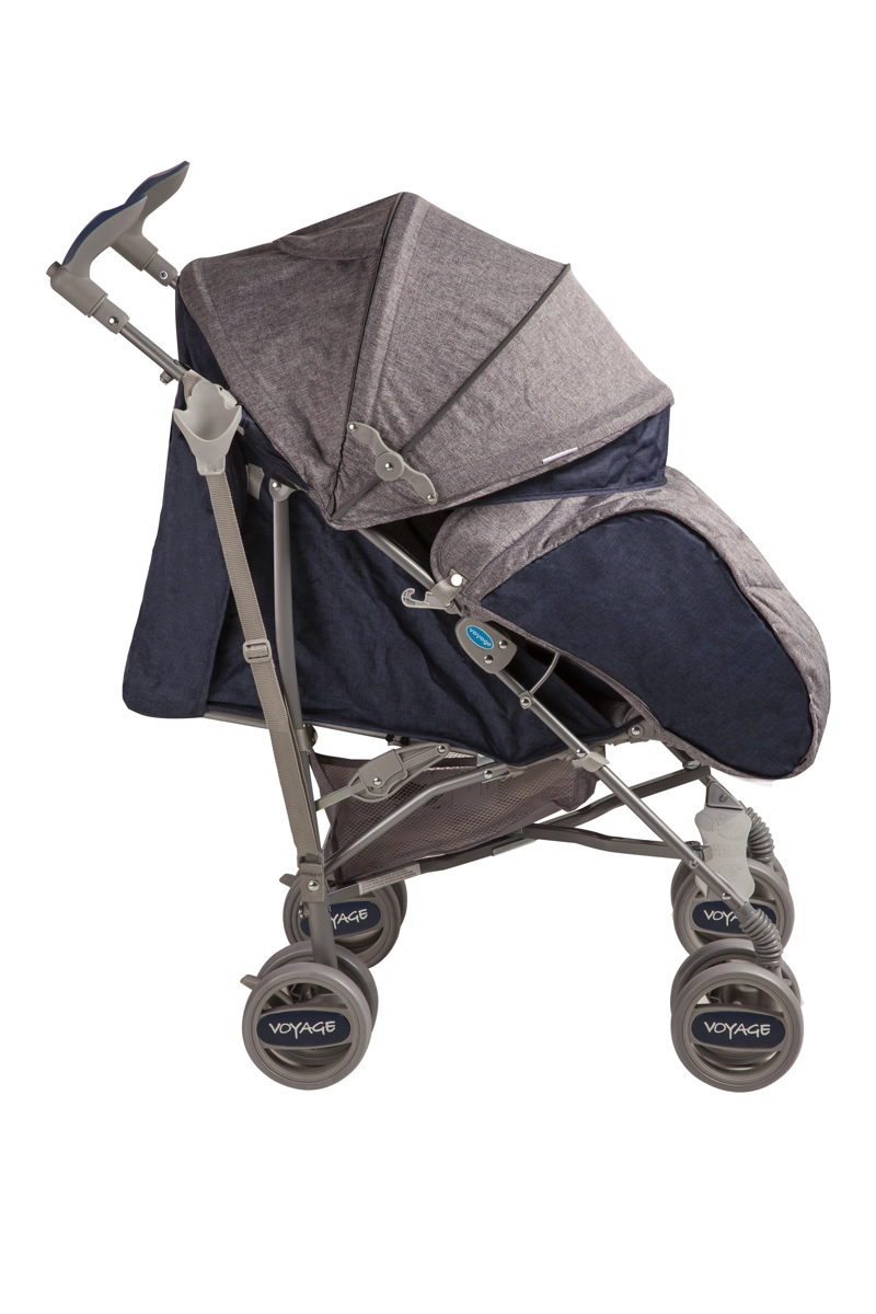 COCHE VOYAGE PARAGUA CON CUBRE PIE GREY BLUE - 2