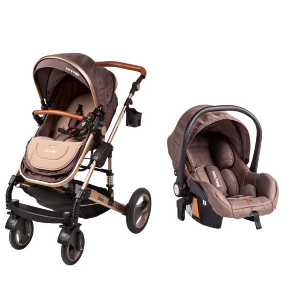 COCHE VOYAGE MOISÉS ZEUS CON SILLA NIDO BROWN CAFE - 1