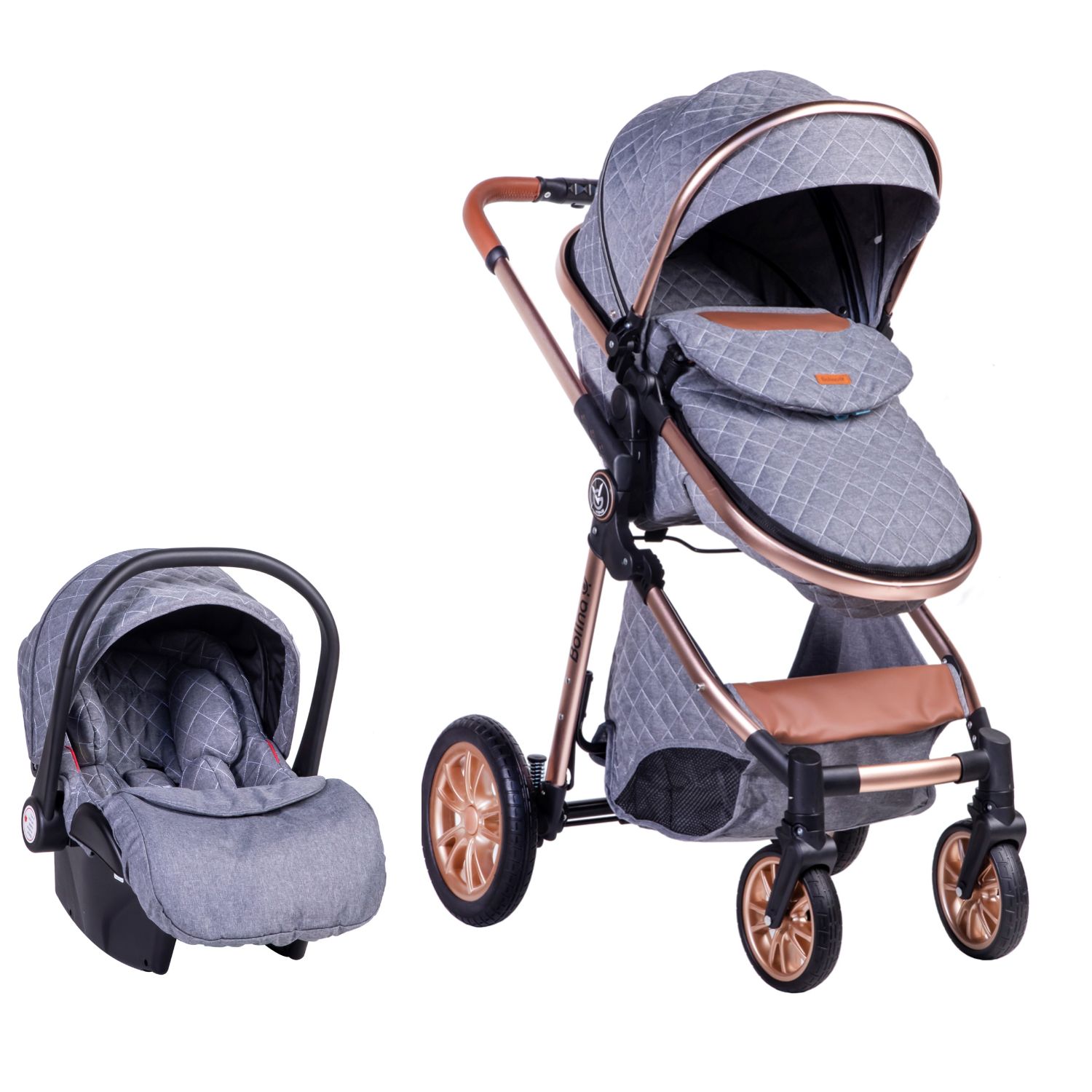 COCHE VOYAGE BOLINA CON SILLA NIDO MODELO EXCLUSIVO GREY GRIS - 2