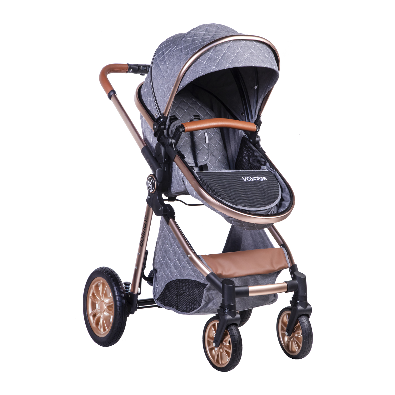 COCHE VOYAGE BOLINA CON SILLA NIDO MODELO EXCLUSIVO GREY GRIS - 3