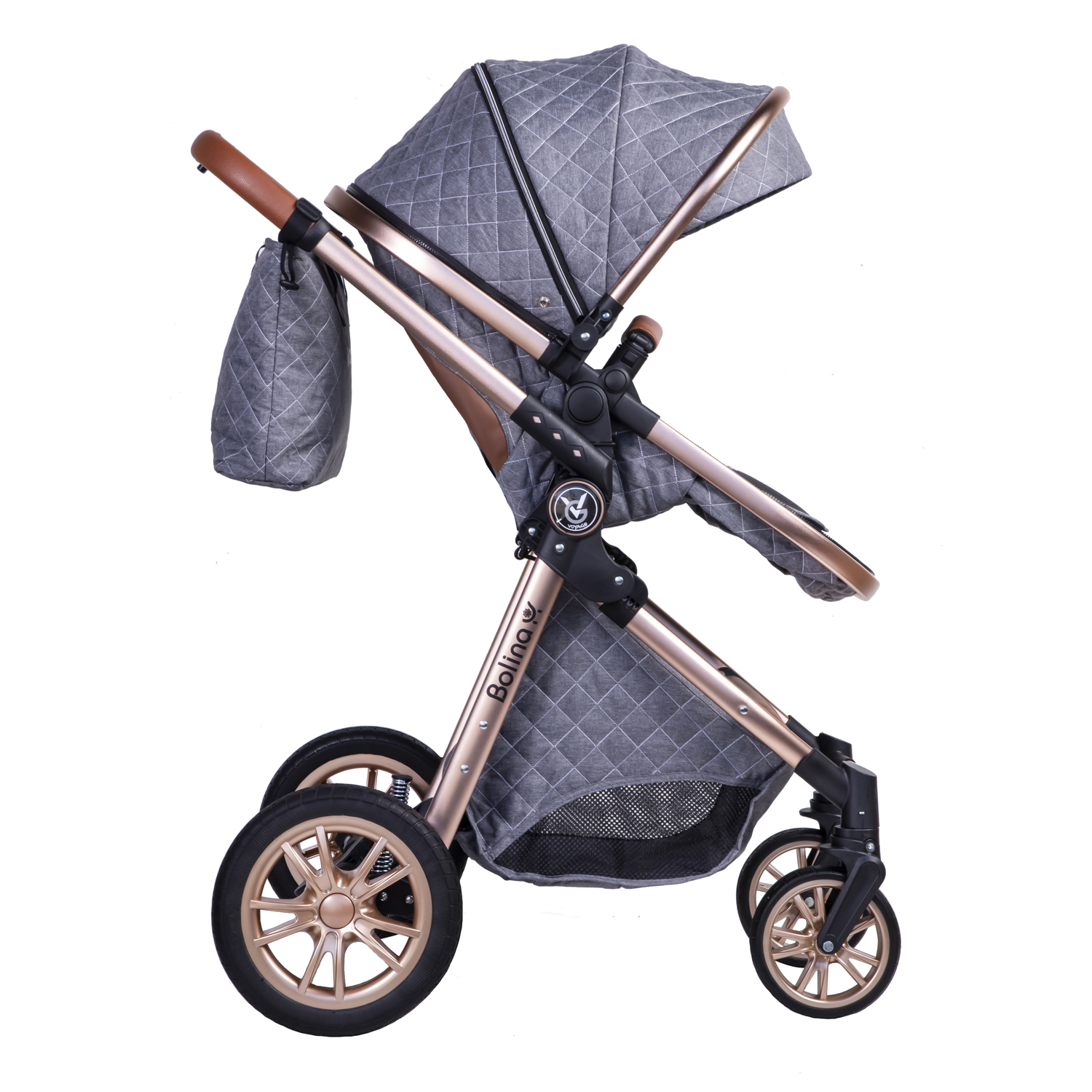 COCHE VOYAGE BOLINA CON SILLA NIDO MODELO EXCLUSIVO GREY GRIS - 6