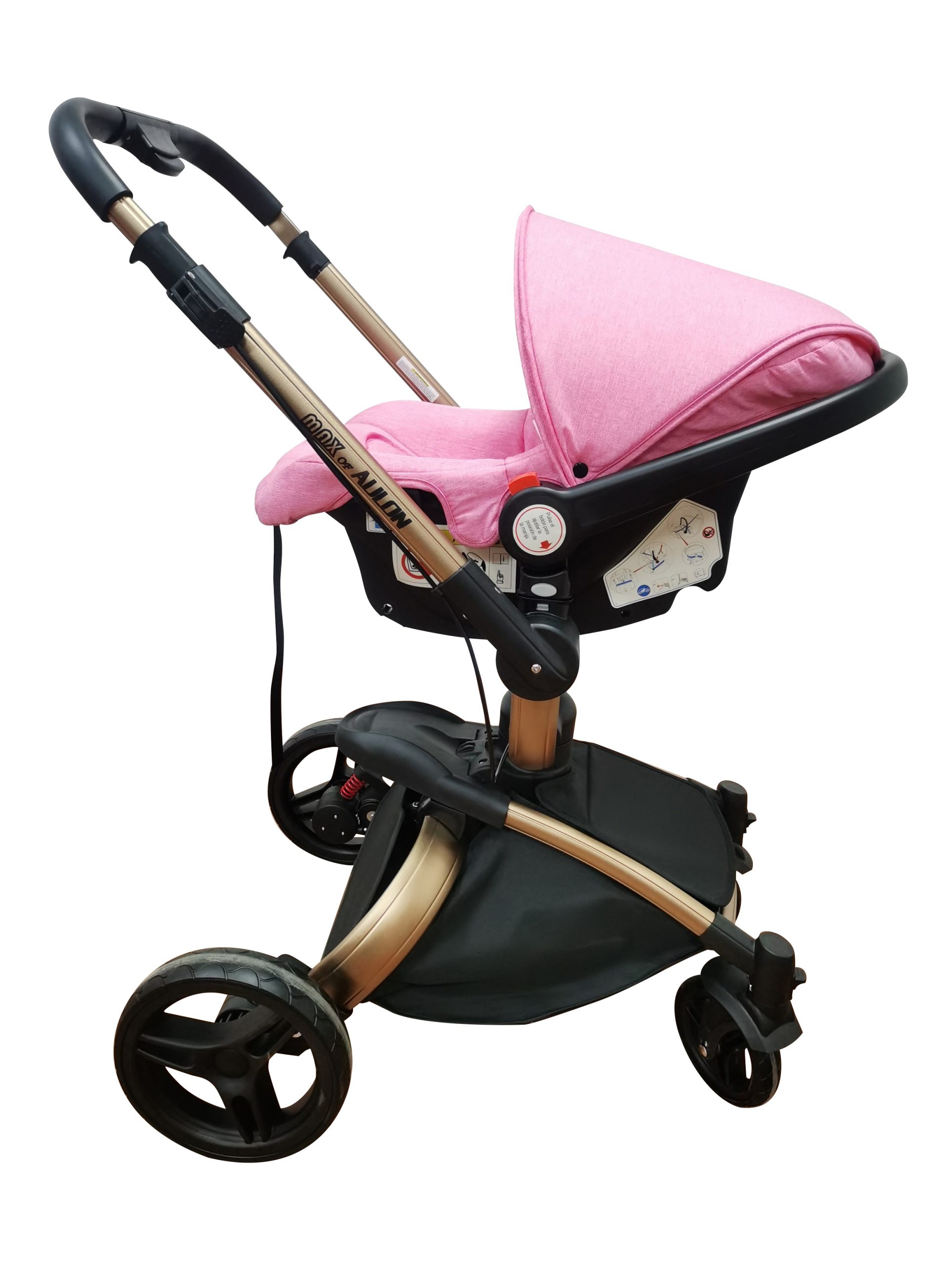 COCHE VOYAGE MAX OF AULON 360 CON SILLA AUTO PINK 3EN2 ROSADO - 2