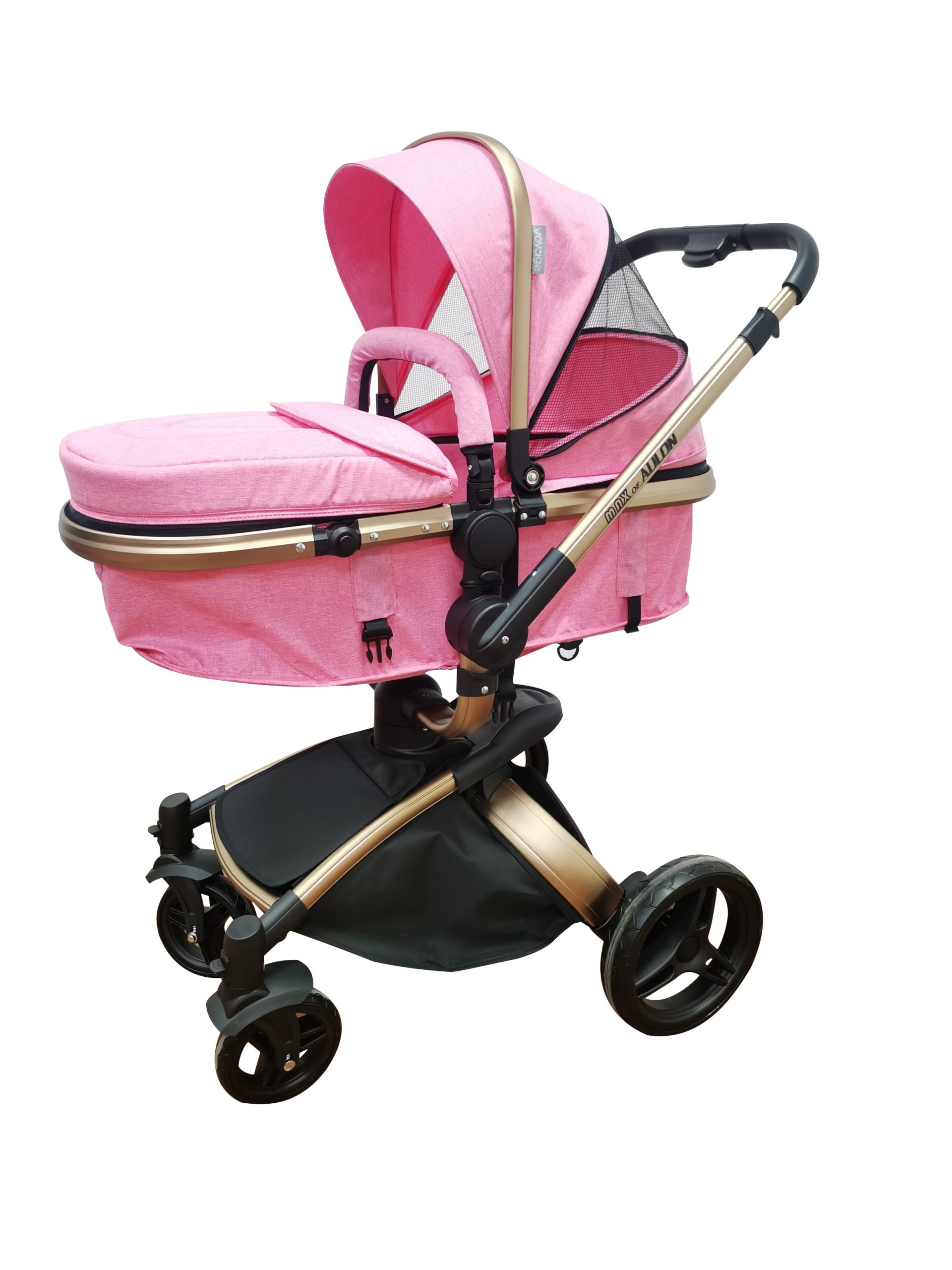 COCHE VOYAGE MAX OF AULON 360 CON SILLA AUTO PINK 3EN2 ROSADO - 3