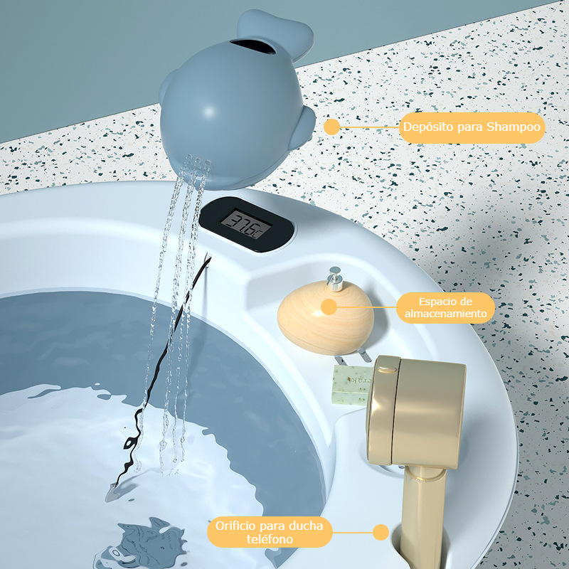 BAÑERA VOYAGE VOAYGE VG-003 CON COJIN Y TERMOMETRO GREEN VERDE - 4