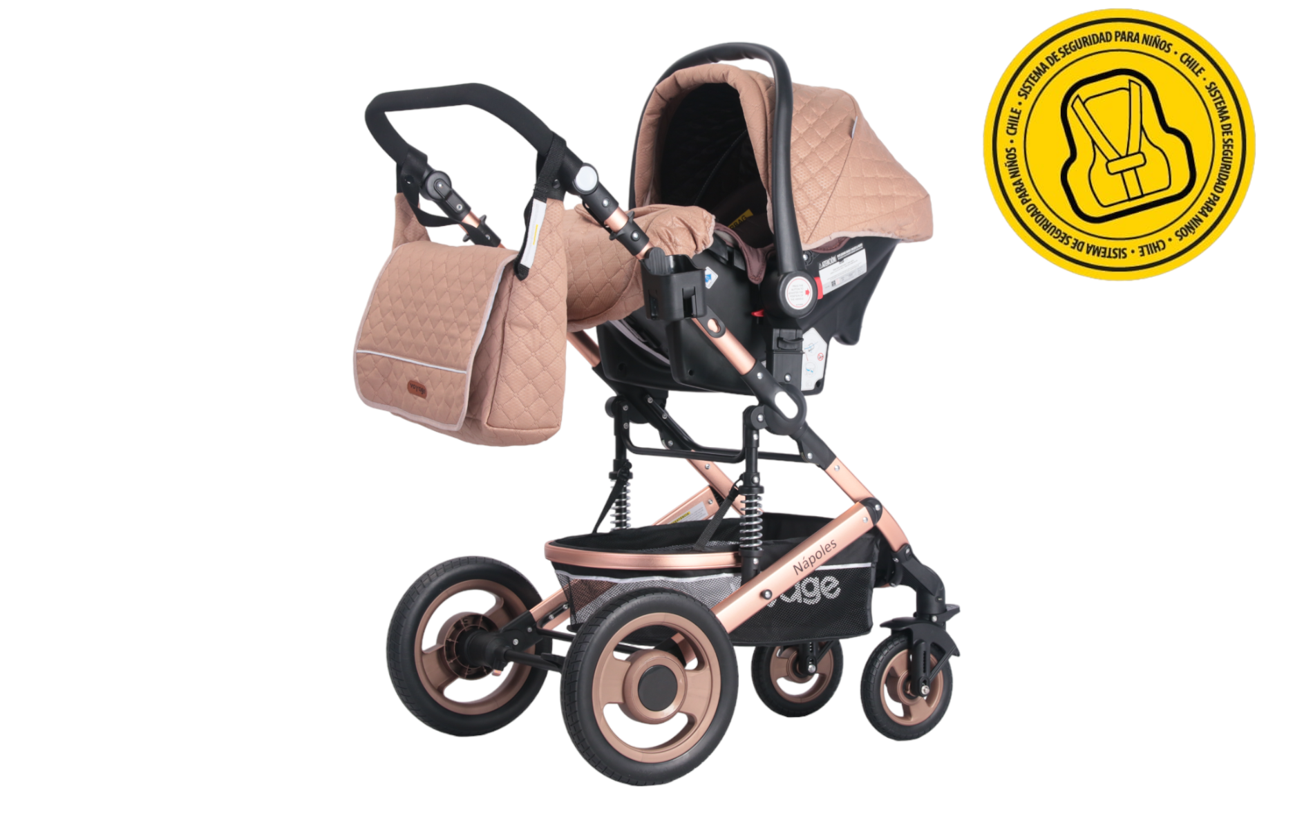 COCHE CUNA VOYAGE CON SILLA AUTO NAPOLES COFE CAFÉ - 4