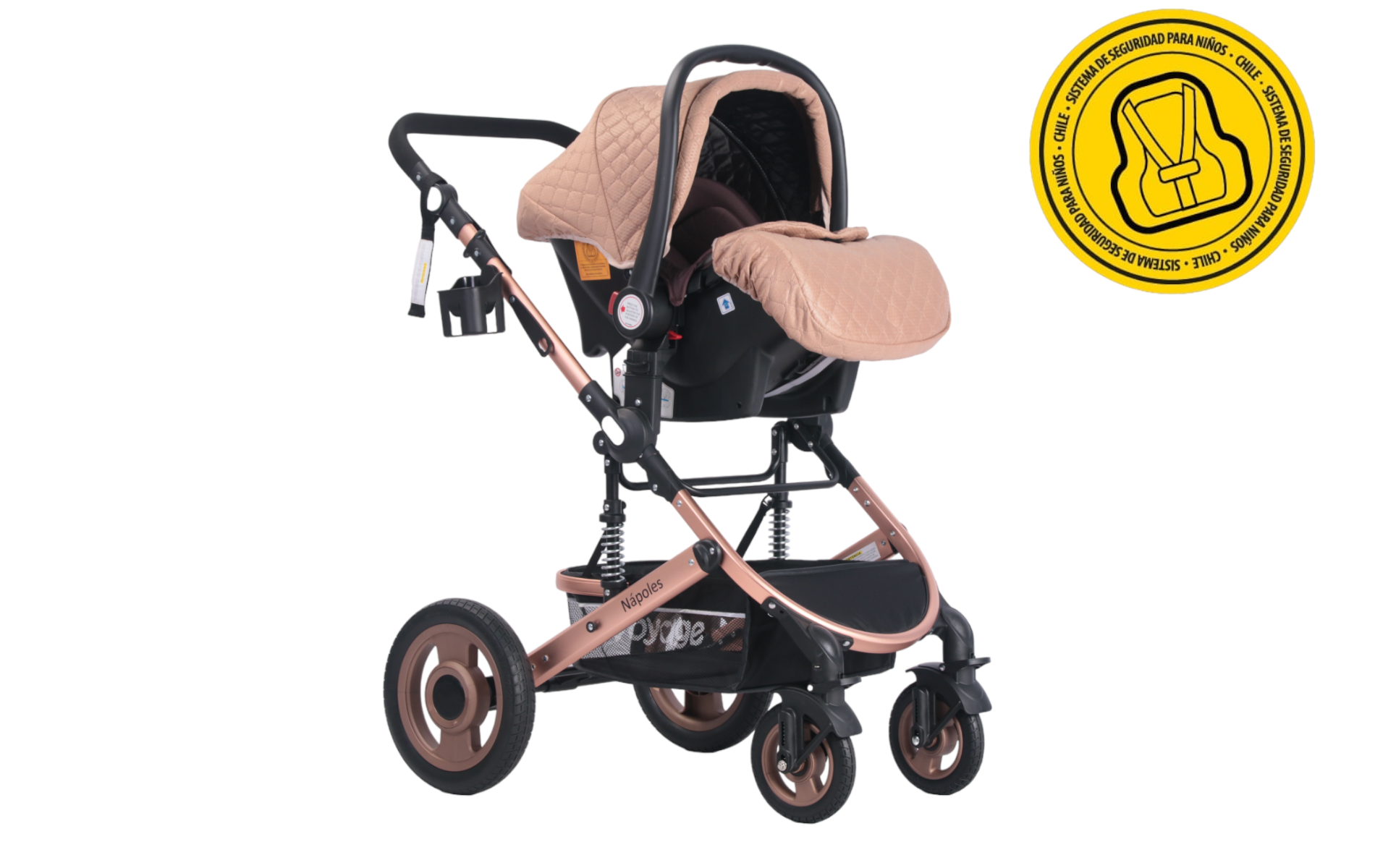 COCHE CUNA VOYAGE CON SILLA AUTO NAPOLES COFE CAFÉ - 5