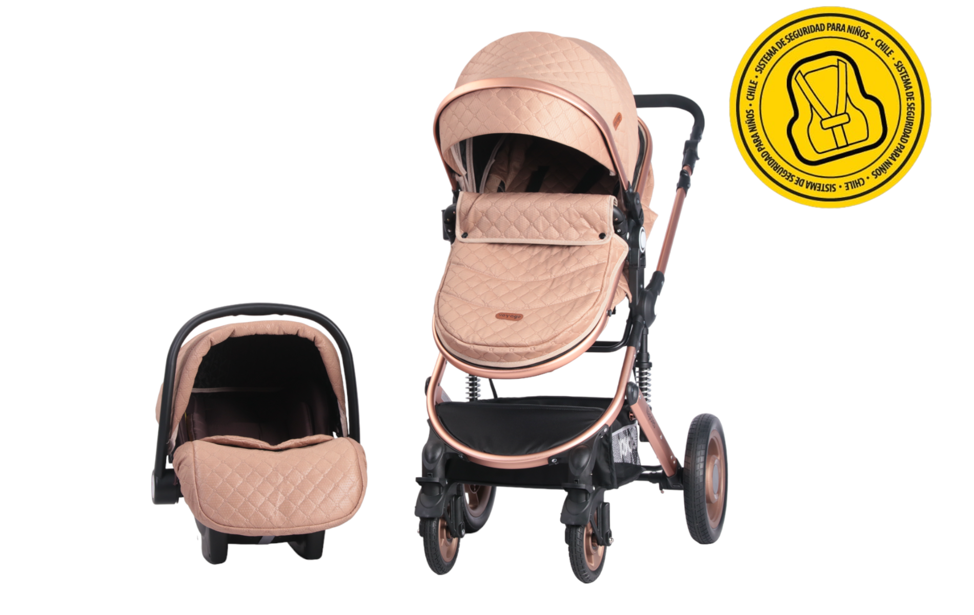 COCHE CUNA VOYAGE CON SILLA AUTO NAPOLES COFE CAFÉ - 6