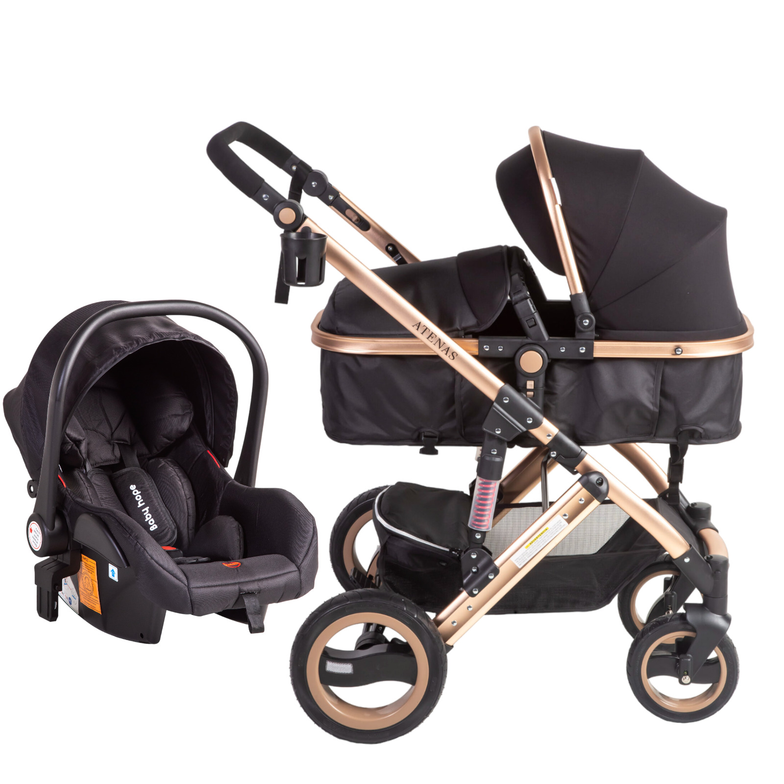 COCHE VOYAGE ATENAS CON SILLA DE AUTO BLACK - 2