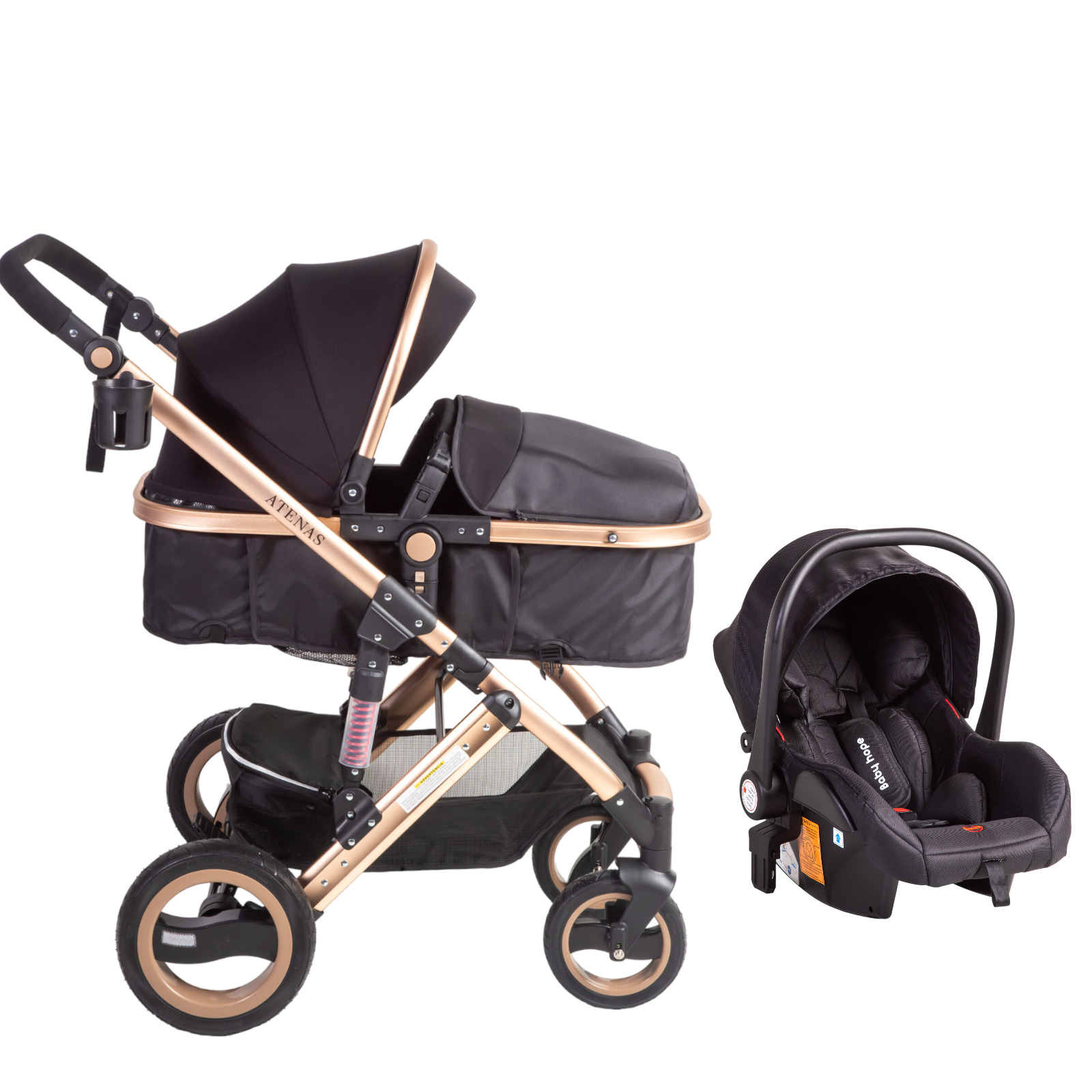 COCHE VOYAGE ATENAS CON SILLA DE AUTO BLACK - 3