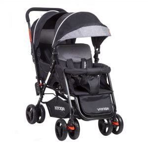 COCHE VOYAGE DUO HERMANO MAYOR Y MENOR TWINITY BLACK NEGRO - 1