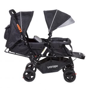COCHE VOYAGE DUO HERMANO MAYOR Y MENOR TWINITY BLACK NEGRO - 2