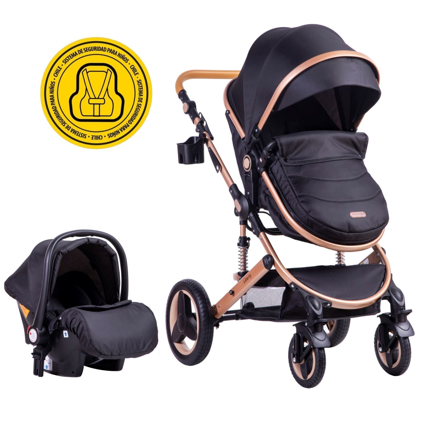 COCHE VOYAGE TRAVEL SYSTEM LIBERTY BLACK NEGRO - 1