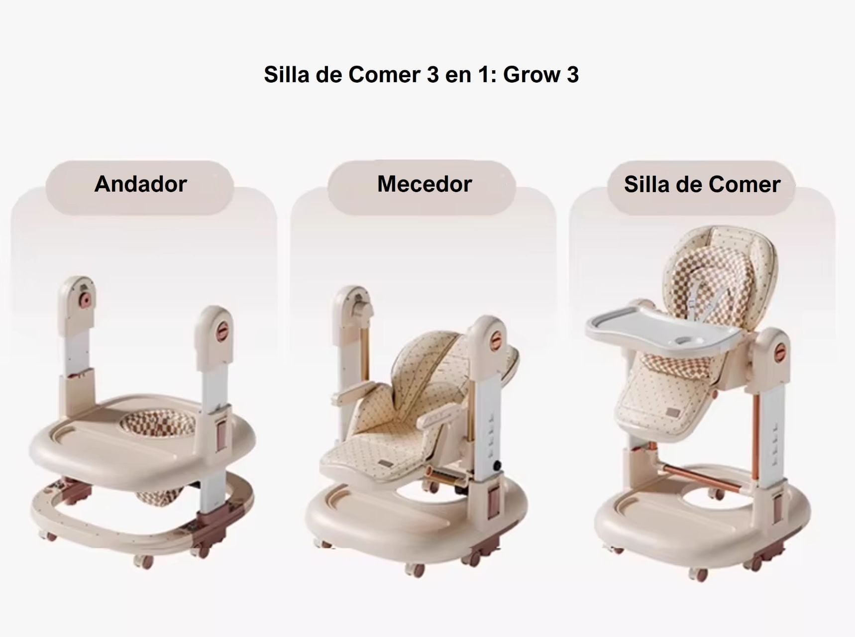 SILLA DE COMER GROW 3 KAKI - 2