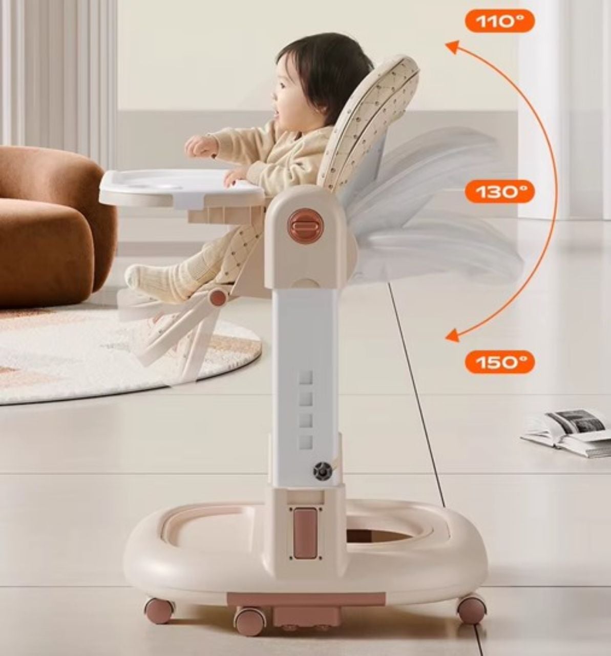 SILLA DE COMER GROW 3 KAKI - 3