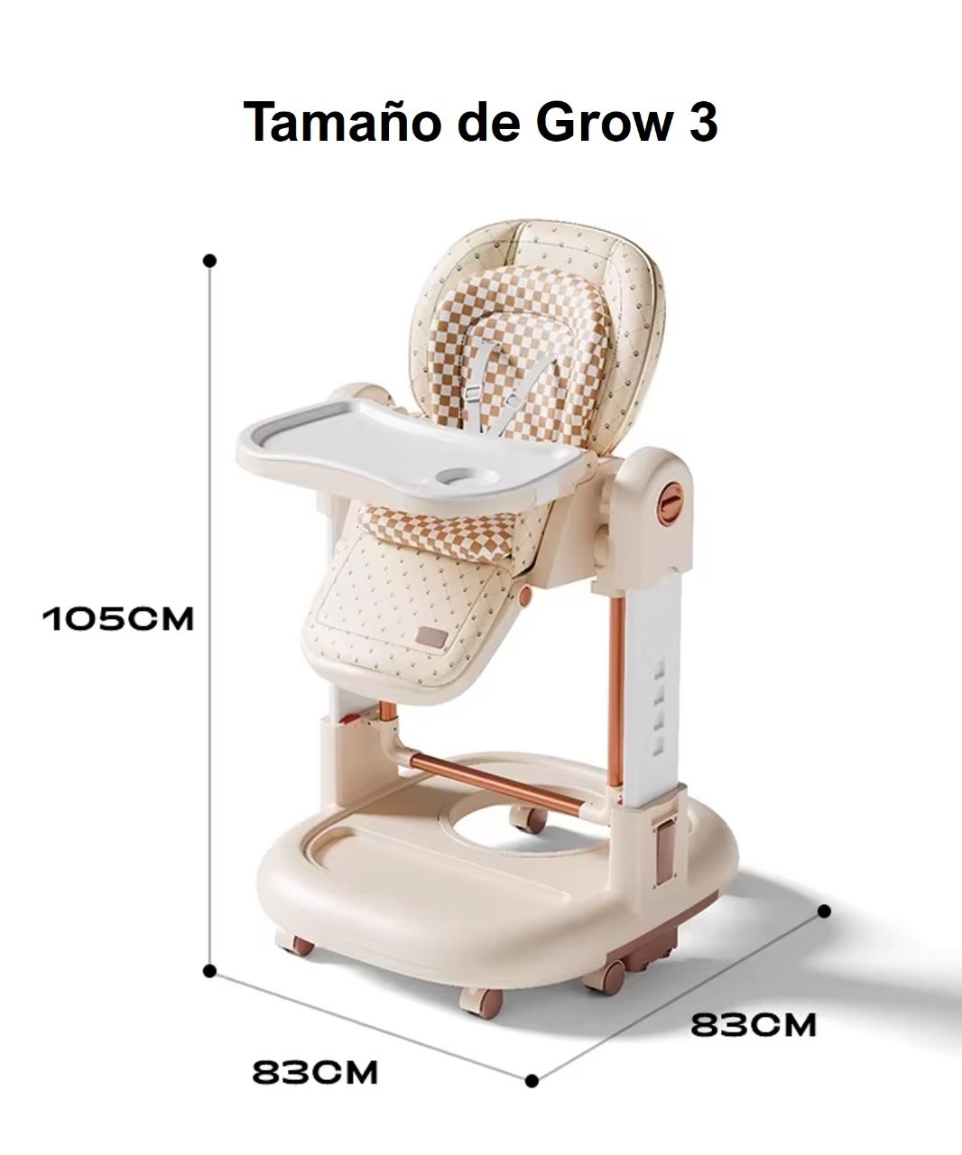 SILLA DE COMER GROW 3 GREY - 7