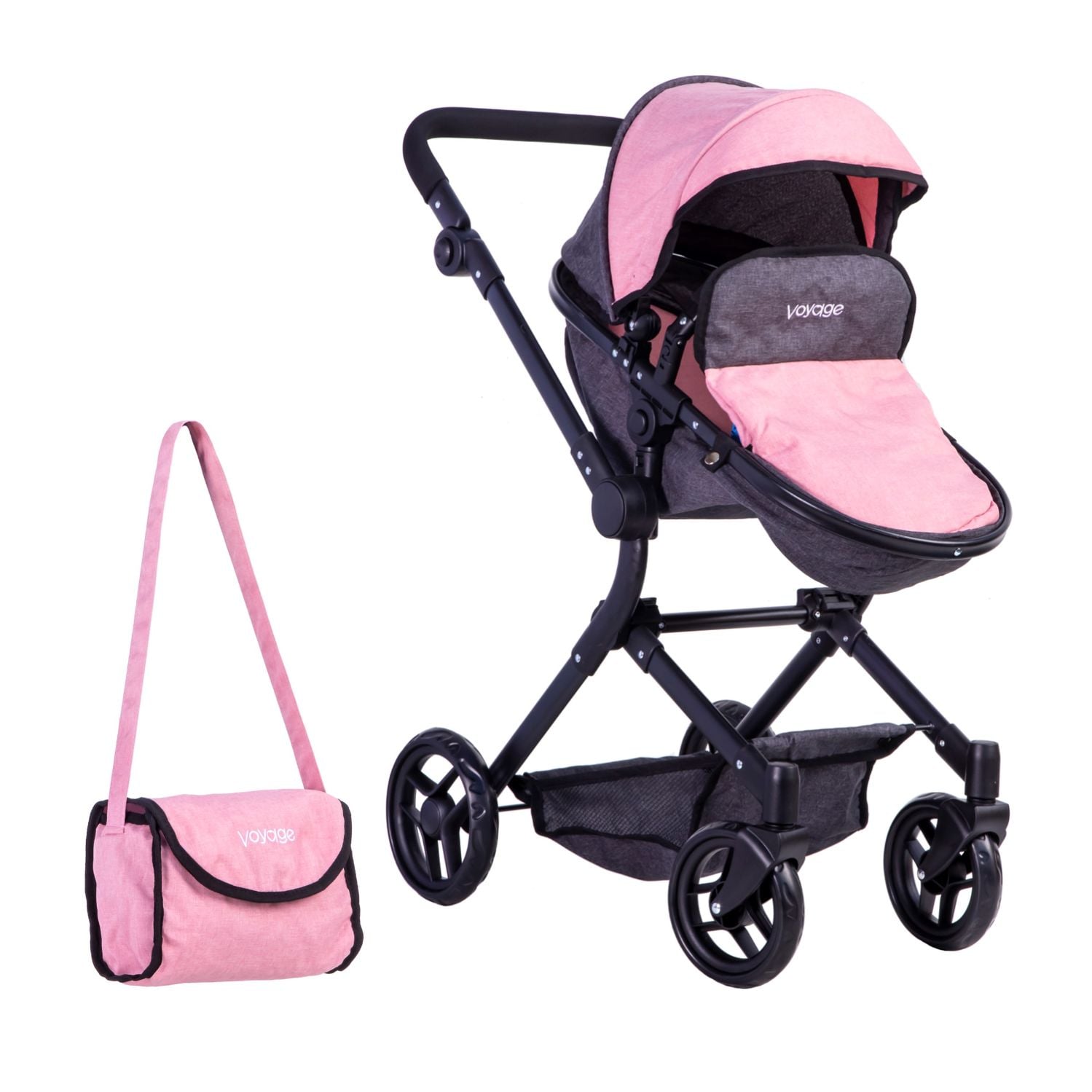 COCHE MUÑECA FORMATO REAL ELEGANT GREY PINK - 1