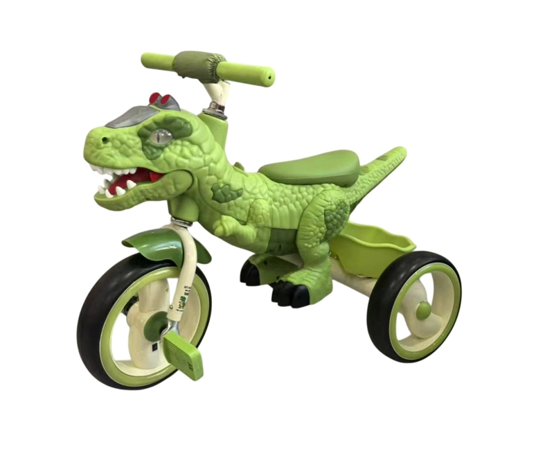 TRICICLO INFANTIL DINO REX CON LUZ Y BLUETOOTH GREEN - 1