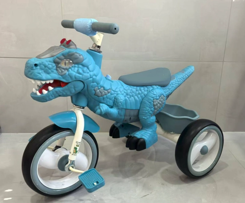 TRICICLO INFANTIL DINO REX CON LUZ Y BLUETOOTH BLUE - 5