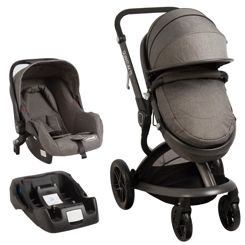 COCHE CUNA TRAVEL SYSTEM BEBE QUANTUM GRIS BEBESIT - 1