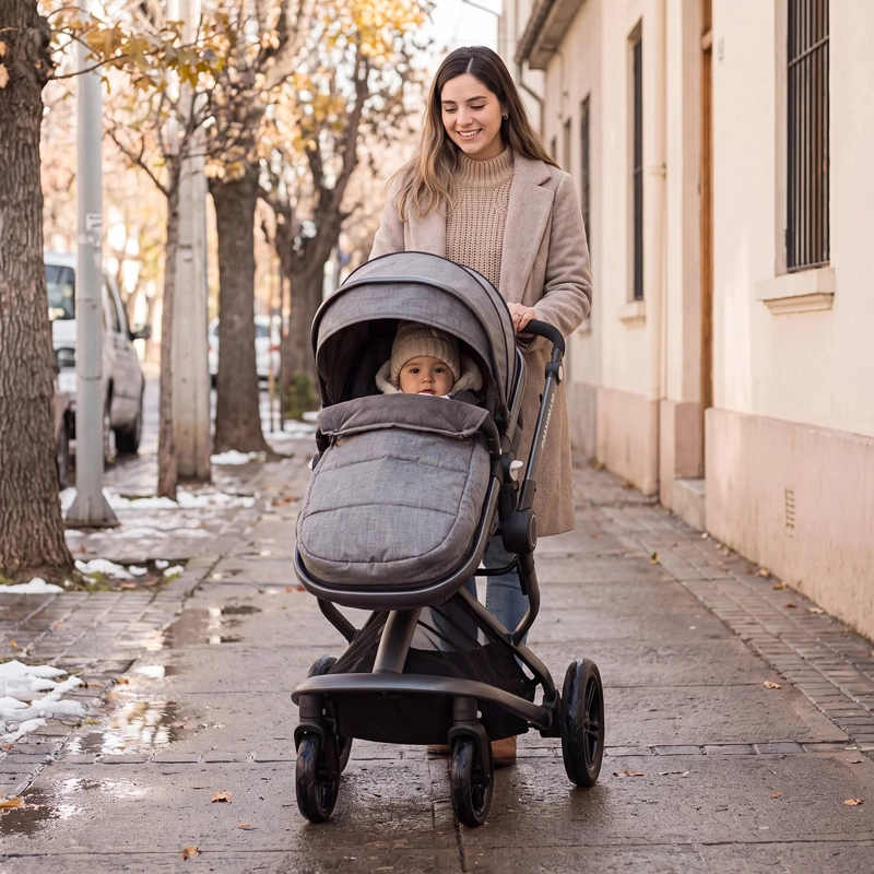COCHE CUNA TRAVEL SYSTEM BEBE QUANTUM GRIS BEBESIT - 9