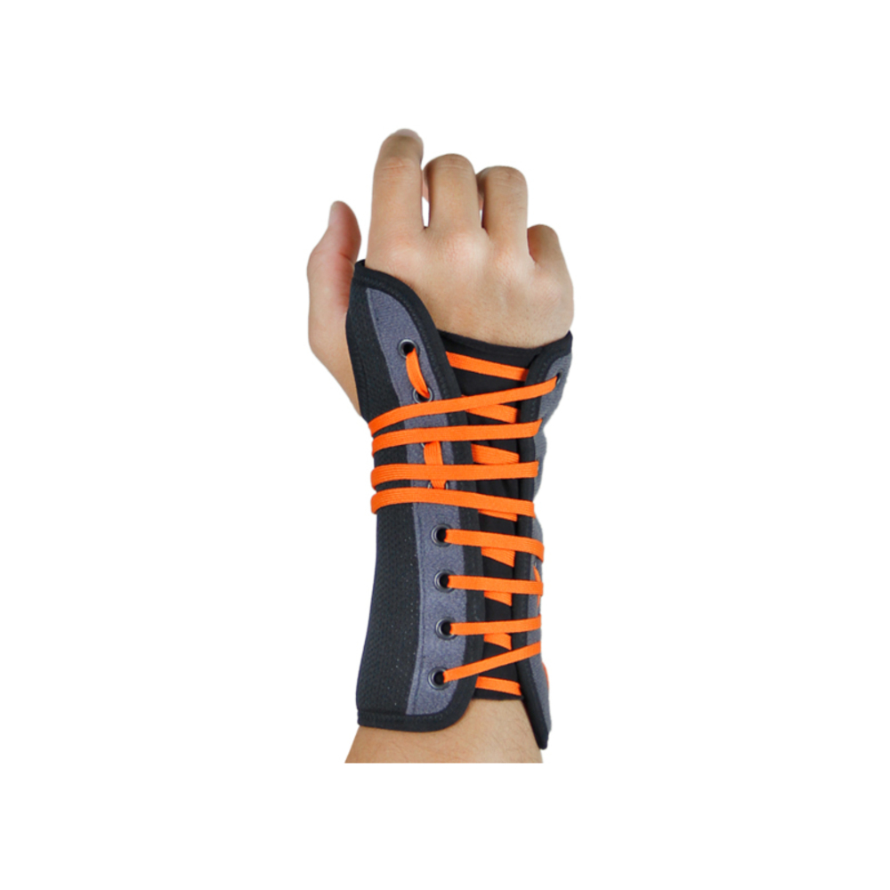 MUÑEQUERA SUPER ORTHO CON CORDONES NARANJOS DERECHA - 1