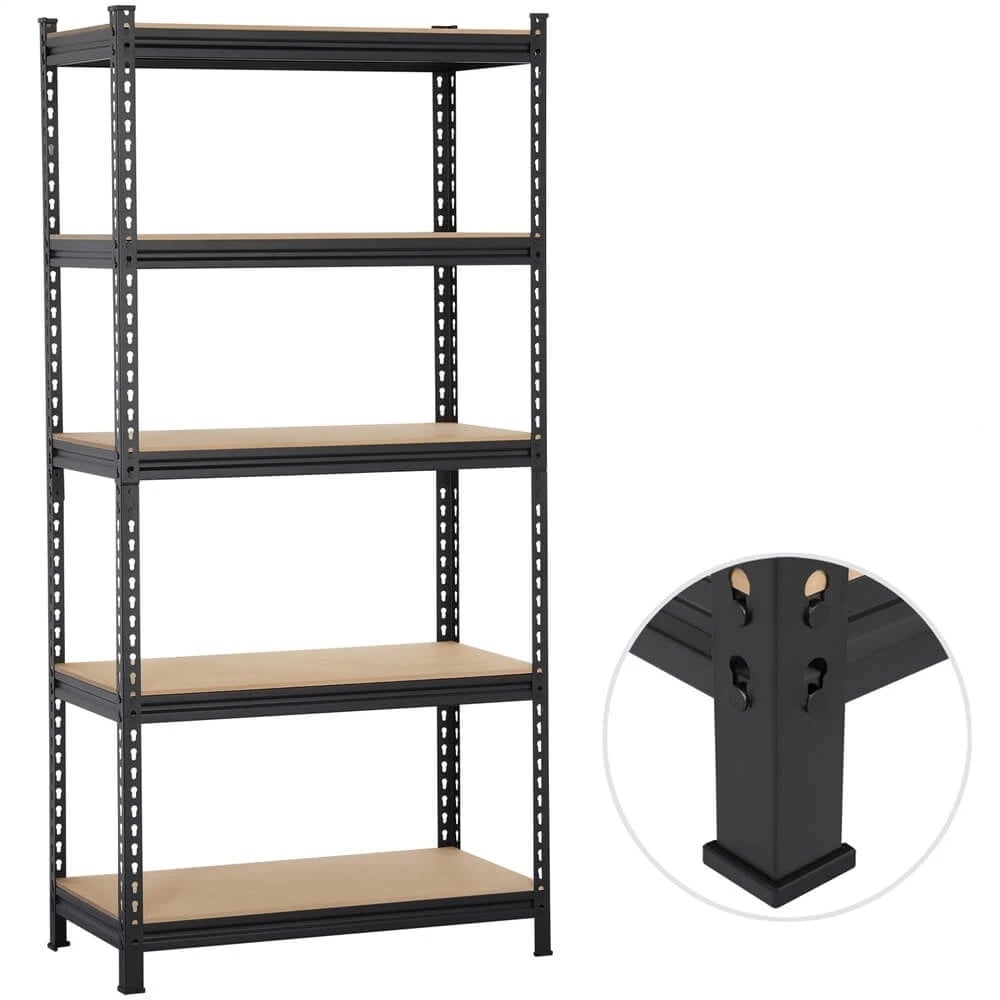 ESTANTE METALBREIN MB1839245N METÁLICO 5 REPISAS NEGRO 183 X 92 X 45 CM - 2