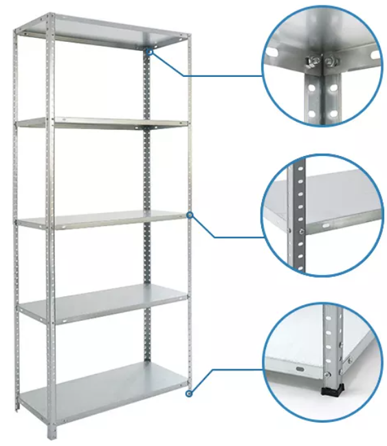 ESTANTE METALBREIN MB1657530 METÁLICO 5 REPISAS GALVANIZADO 165 X 75 X 30 CM - 3