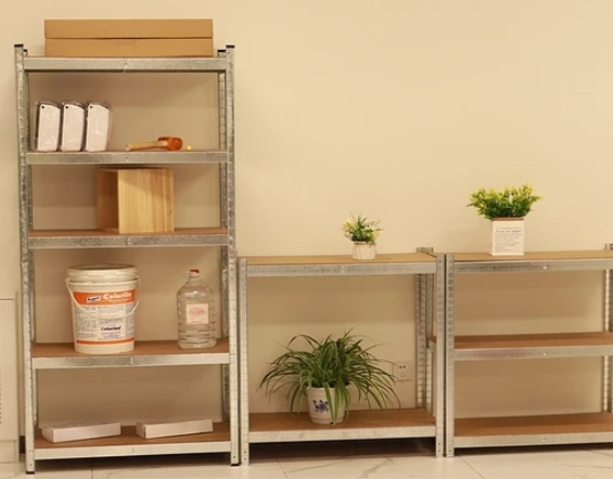 ESTANTE METÁLICO 186X90X30CM - MDF - GALVANIZADO - 5 NIVELES - 2