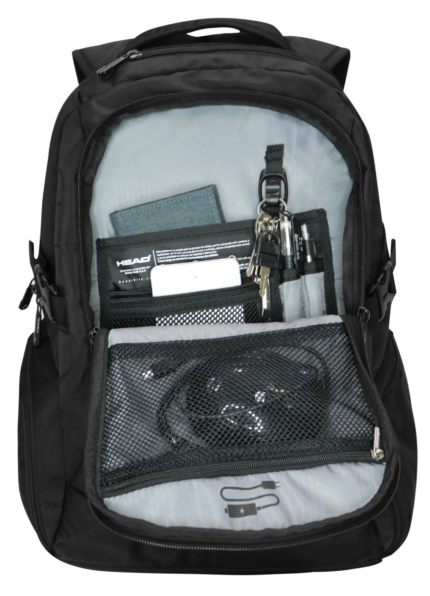 MOCHILA PORTA LAPTOP TITAN USB NEGRA HEAD - 4