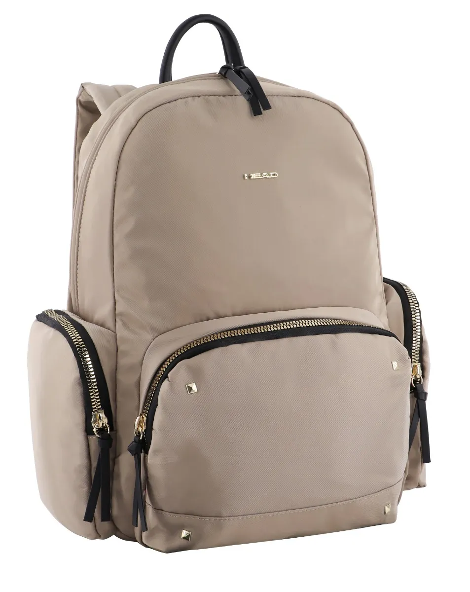 MOCHILA GOLD EJECUTIVA TACHAS BEIGE MUJER HEAD - 1