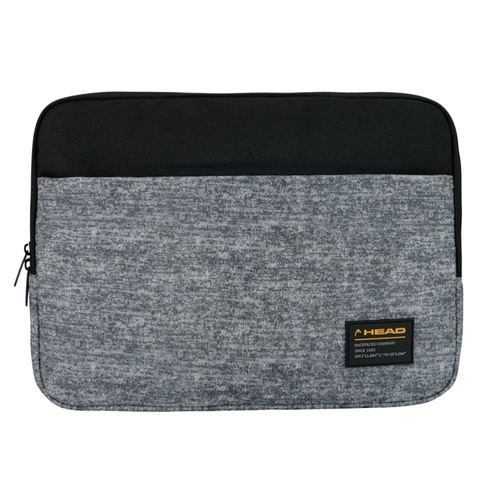 FUNDA HEAD COMPUTADOR ZIP 14 MELANGE GRIS OSCURO - 1