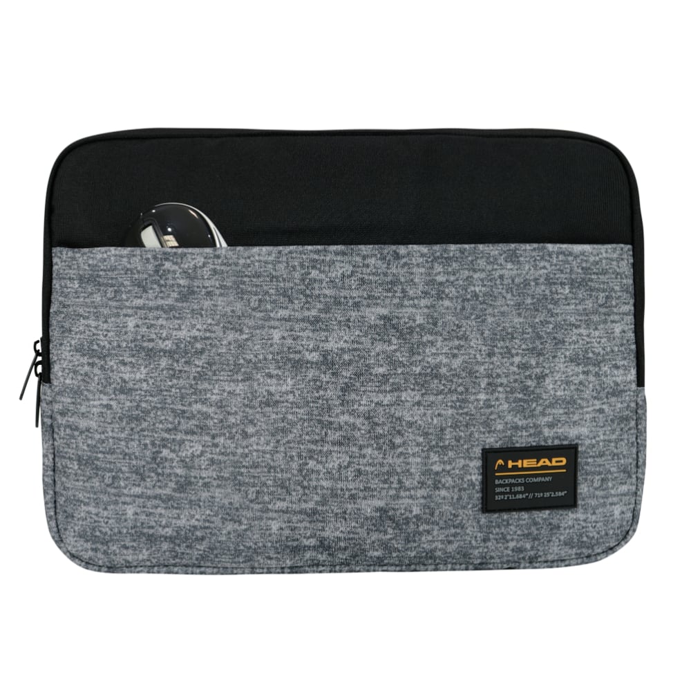 FUNDA HEAD COMPUTADOR ZIP 14 MELANGE GRIS OSCURO - 2