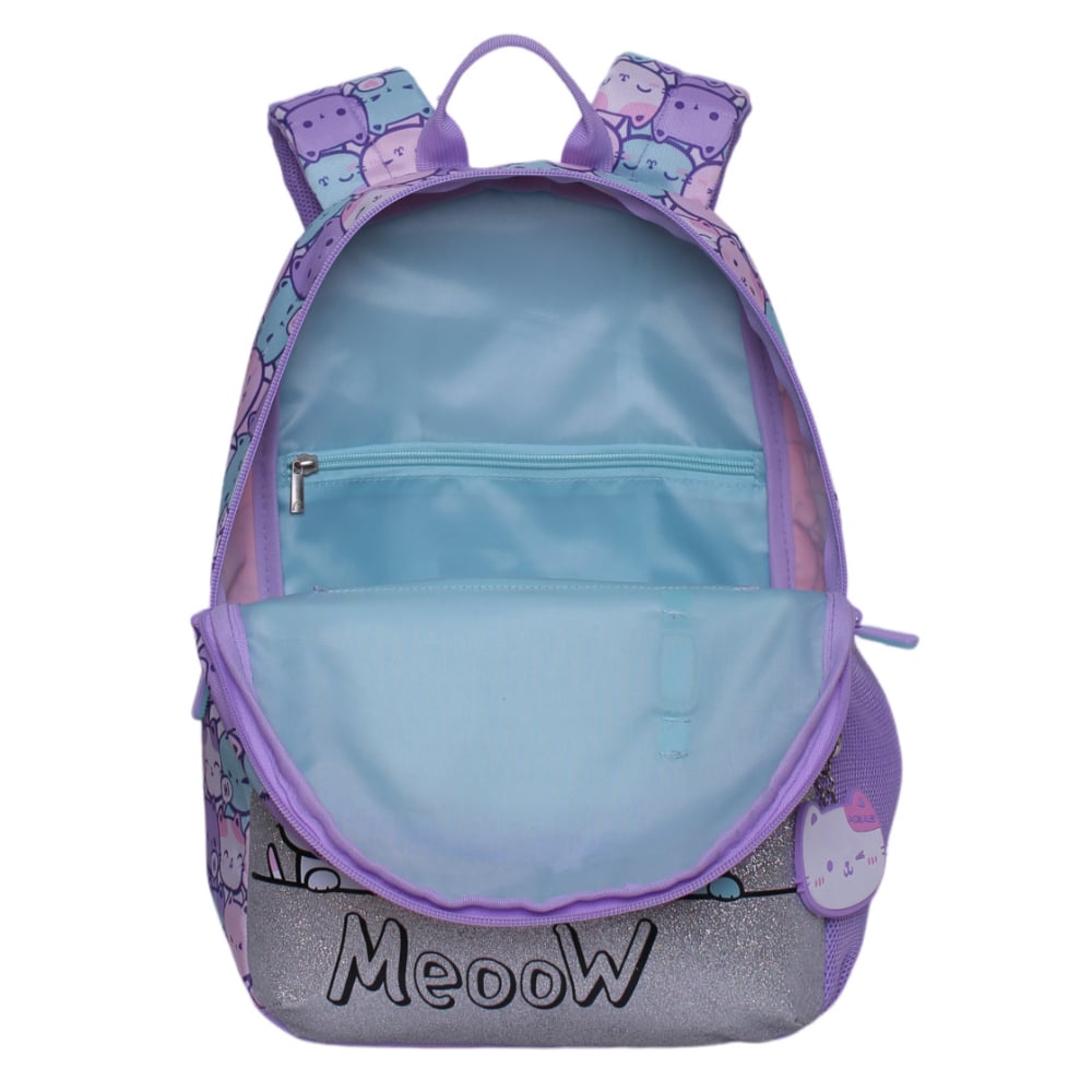 MOCHILA ESCOLAR BIONICA GATOS PASTEL LILA HEAD - 2