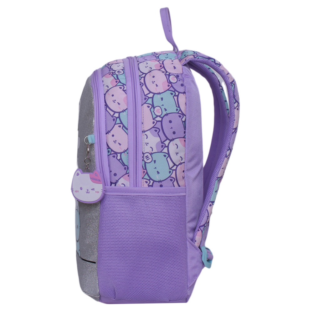 MOCHILA ESCOLAR BIONICA GATOS PASTEL LILA HEAD - 4