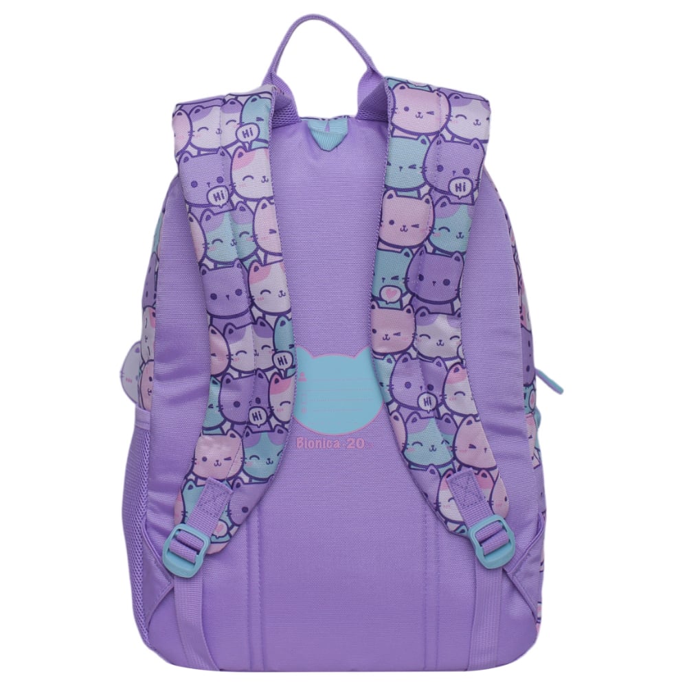 MOCHILA ESCOLAR BIONICA GATOS PASTEL LILA HEAD - 5