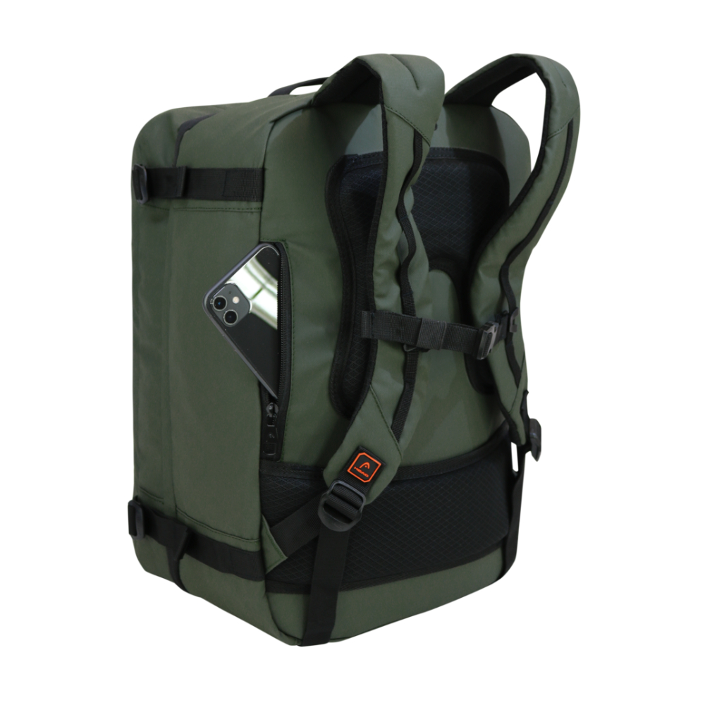 MOCHILA DE VIAJE PREMIUM TRAVELER VERDE MILITAR HEAD - 5