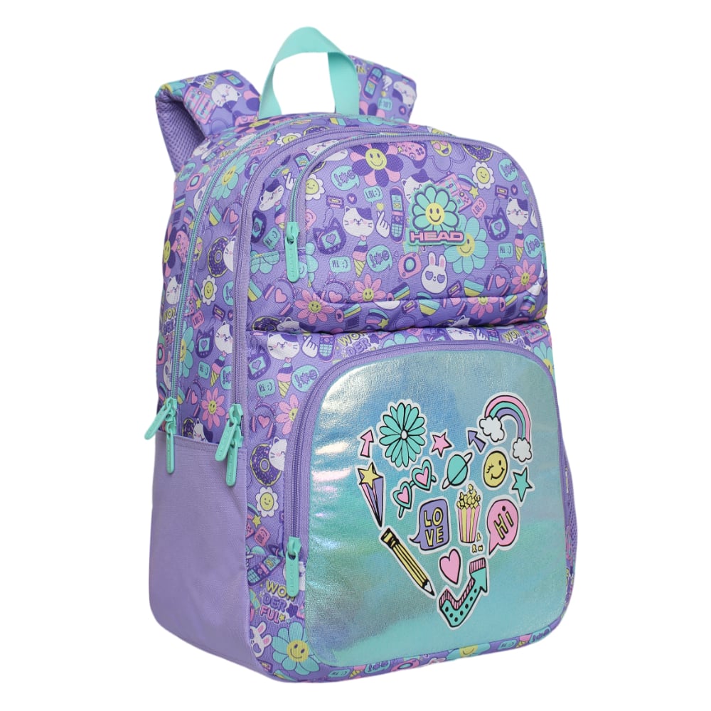 MOCHILA INFANTIL NIÑA FANTASY EMOTICONES LILA HEAD - 1