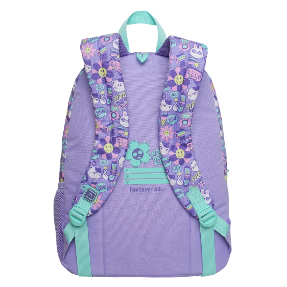 MOCHILA INFANTIL NIÑA FANTASY EMOTICONES LILA HEAD - 5