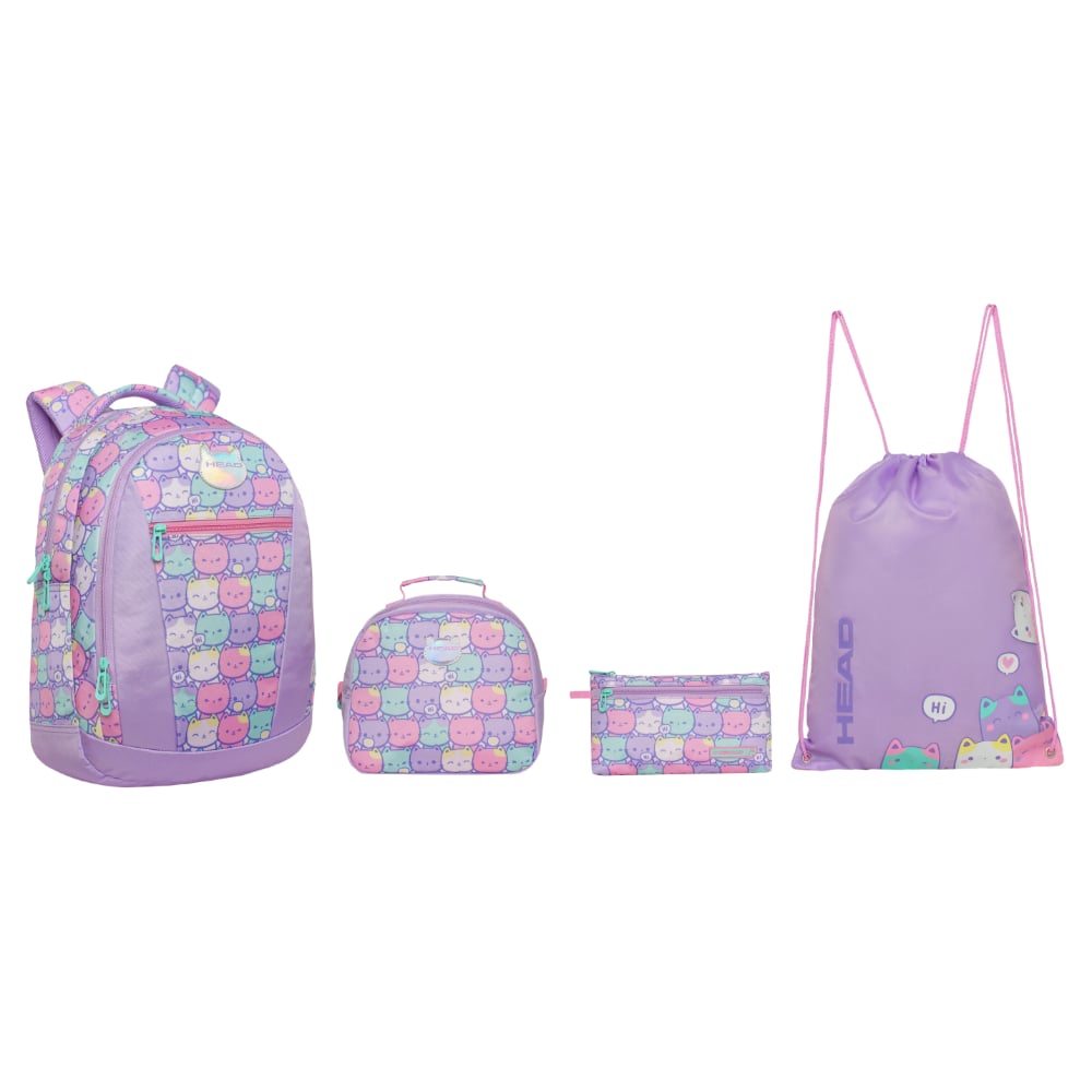 PACK TOP ESCOLAR MUJER NEW GATOS PASTEL HEAD - 1