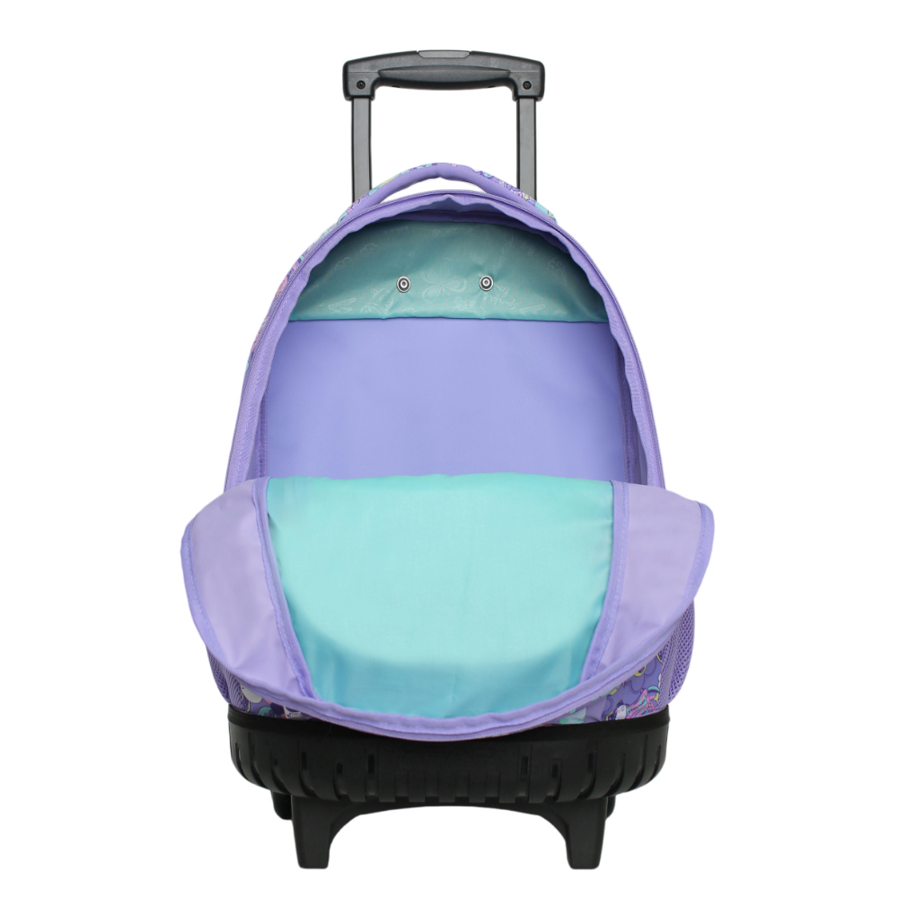 MOCHILA INFANTIL CARRO NEW KODIAC EMOTICONES LILA HEAD - 4