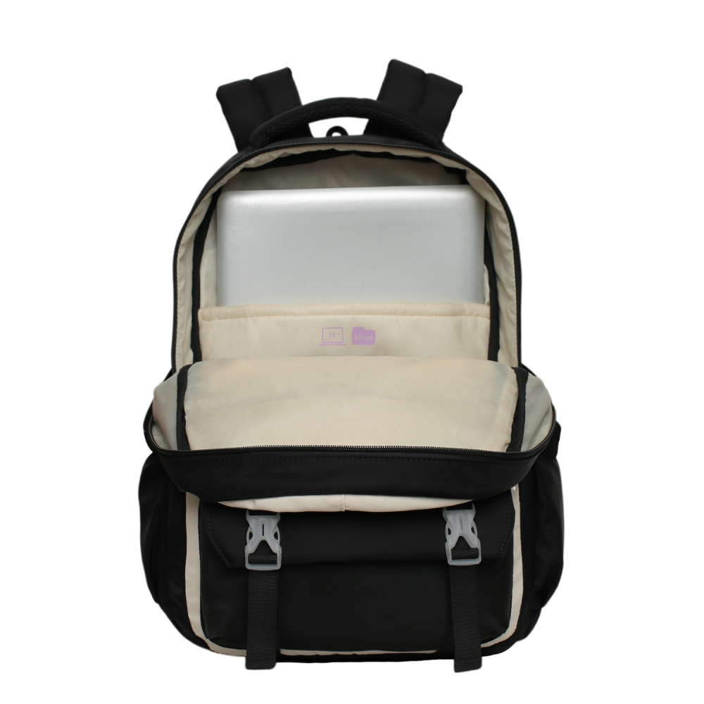 MOCHILA MUJER KAWAII VENZA COLOR BLOCK NEGRO HEAD - 3