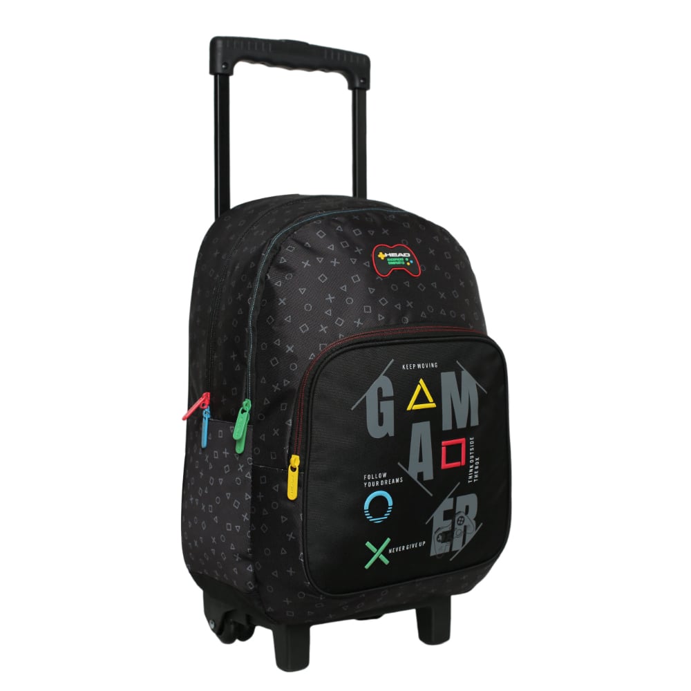 MOCHILA RUEDAS INFANTIL CHIPS JOYSTICK NEGRO HEAD - 1